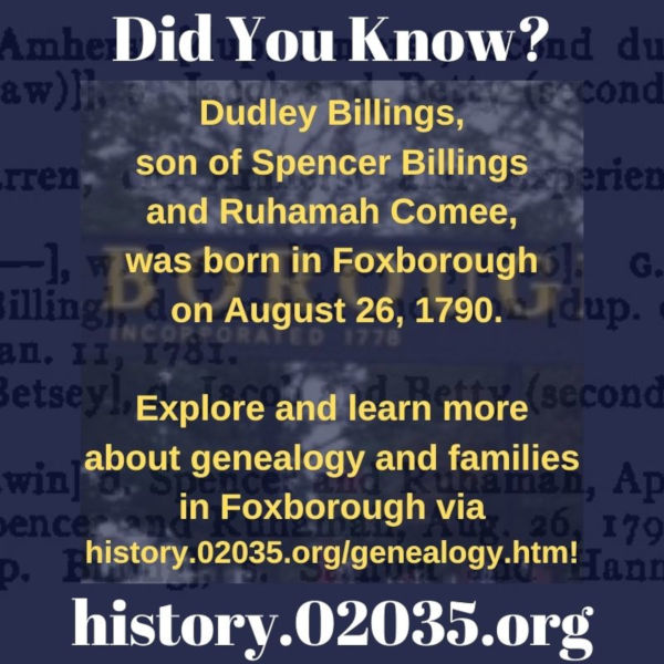 Fun Facts ^& Did You Know Foxborough 02035 Comee Billings