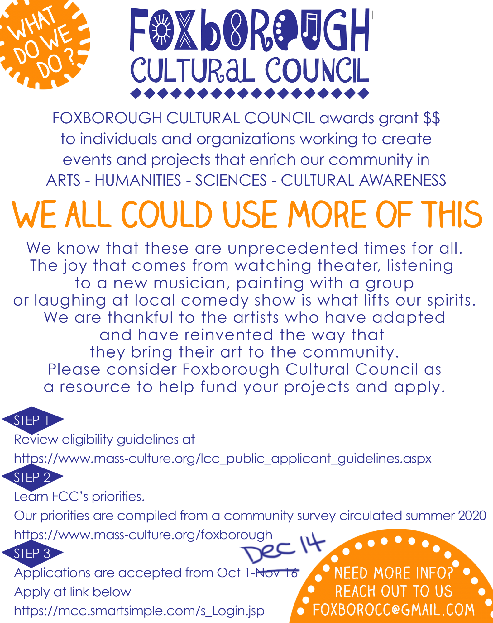 Foxborough Cultural Council Flyer