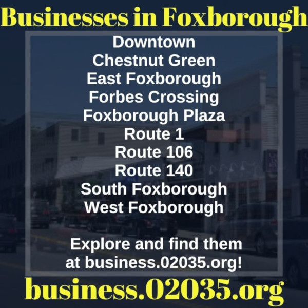 Shopping, Dining, Working, or Having Fun in Foxborough? Visit https://business.02035.org, https://pinterest.com/02035org/, https://planning.02035.org/businesses.htm, & https://twitter.com/02035org/lists/businesses-in-foxborough! #ShopLocal #buylocalfoxborough #shoplocalma #shoplocalfoxborough #BuyLocal #ShopLocal02035 #Shop02035